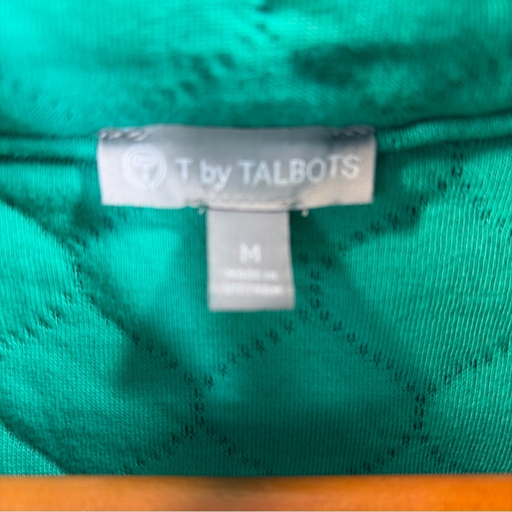 Talbots Green Quilted Pullover Medium - image 2